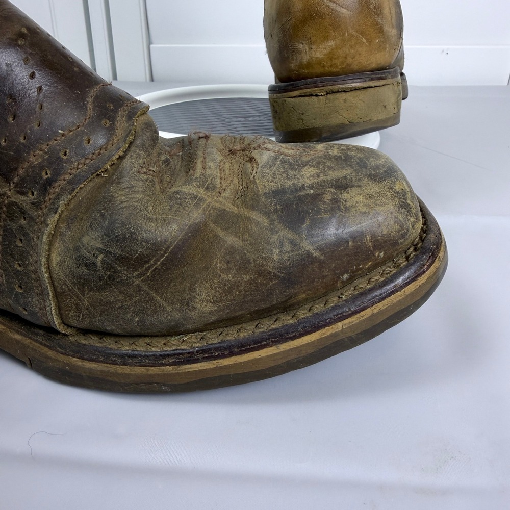 Double-H DH3567 Mens 9.5 2E Steel Toe Western Work Boots Brown Leather USA Made - Picture 13 of 16